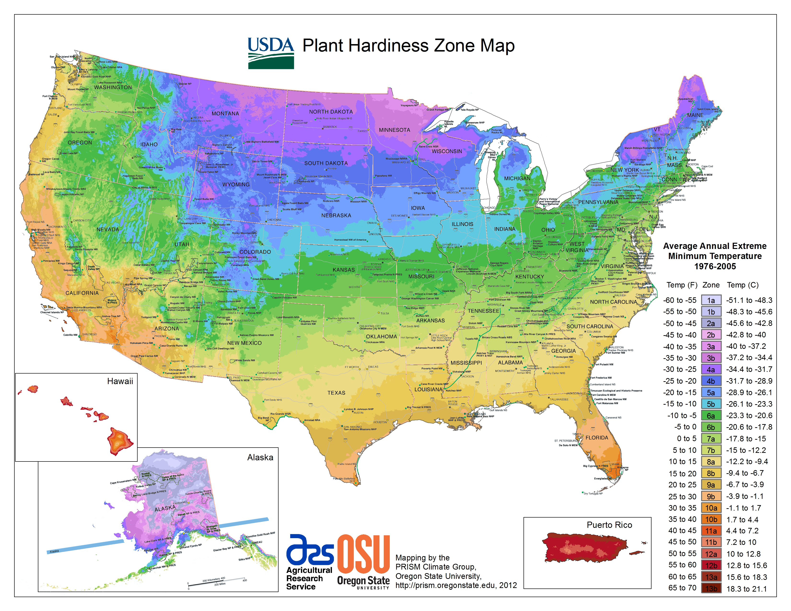 US Plant Hardness Zone Map