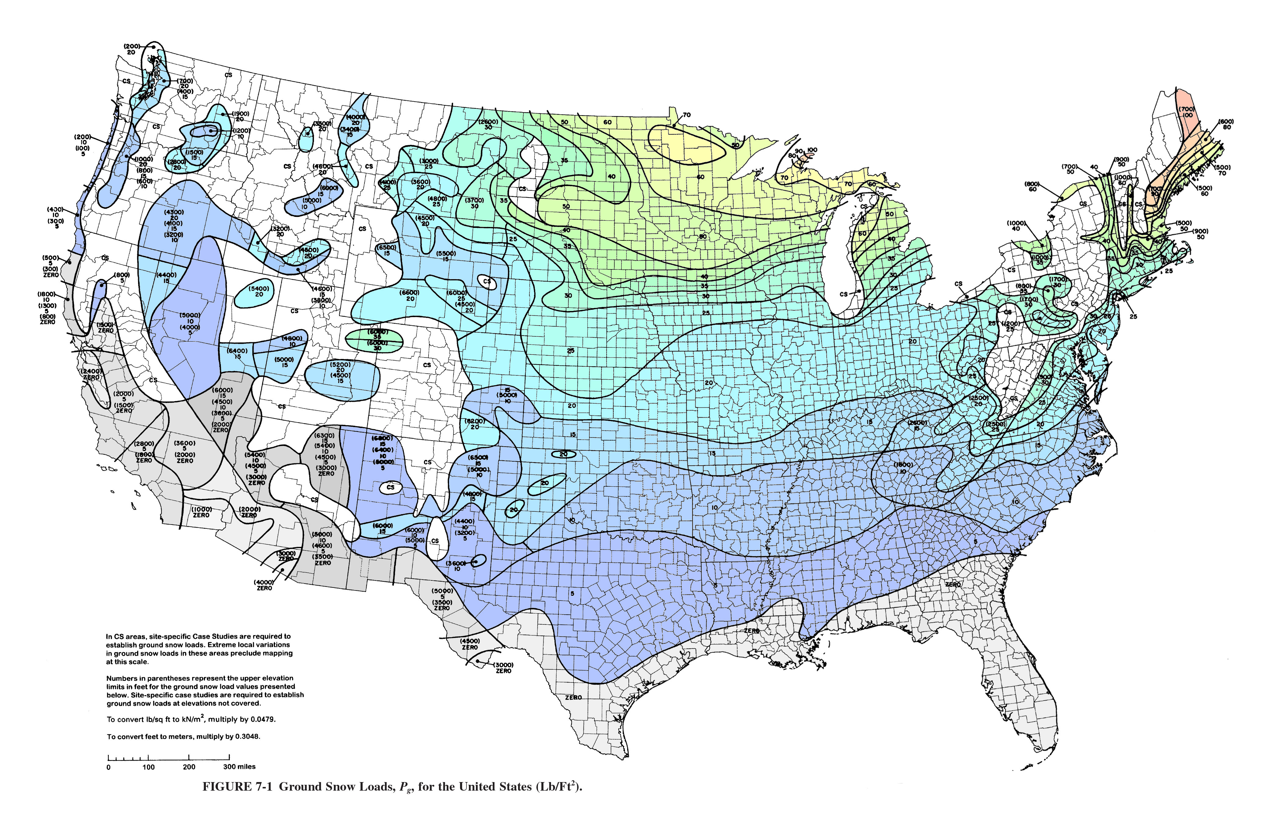USA Snow Load Map